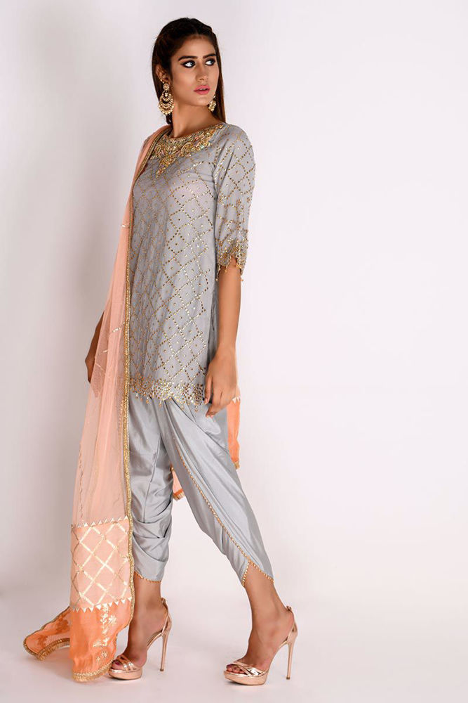 Picture of Grey Net Kamdani Top