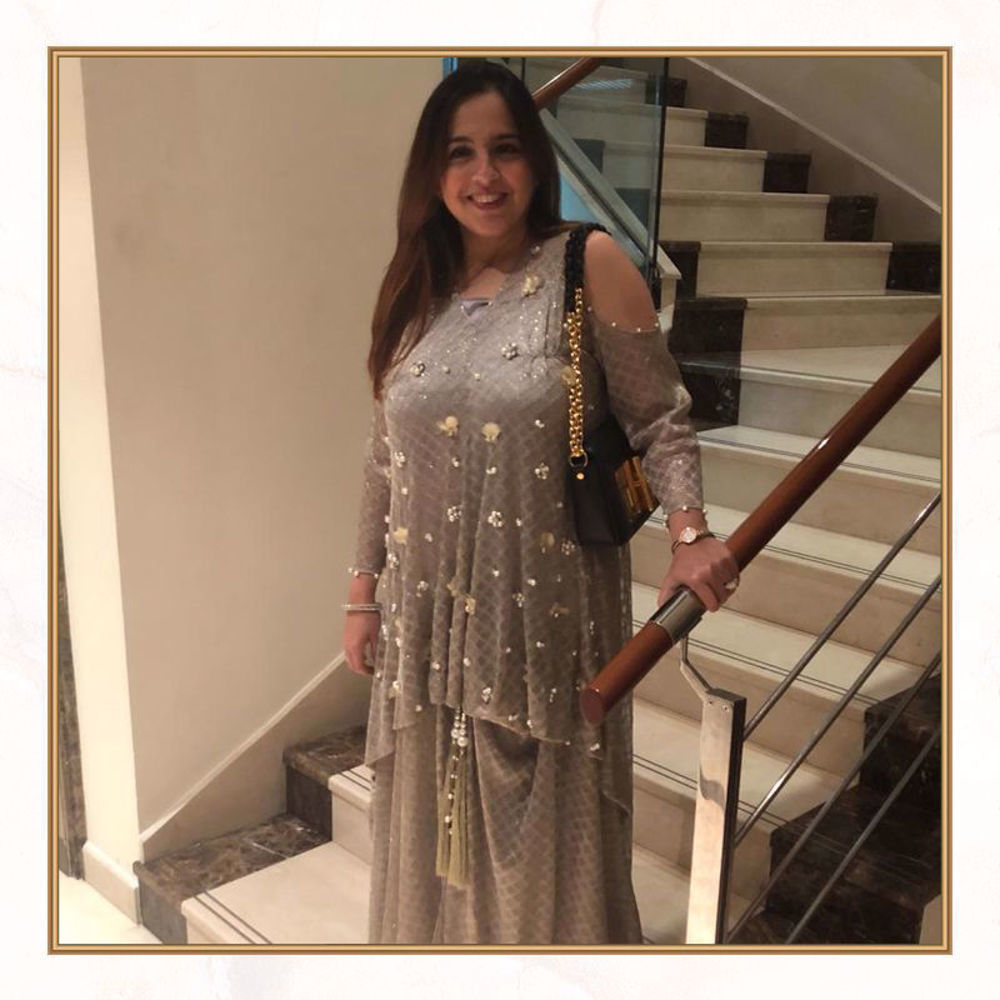 Picture of Sabeen Salman is all smiles donning this stunning Rozina Munib ensemble