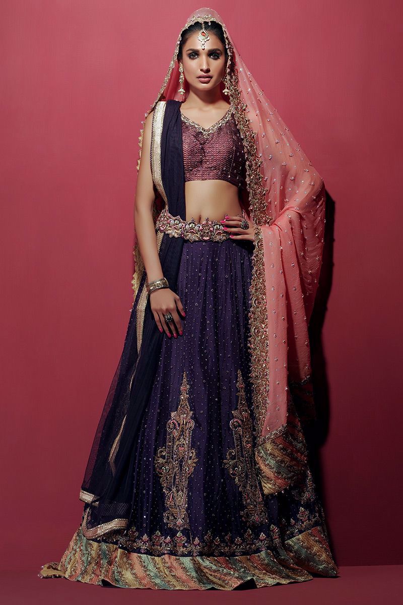 Picture of Plum lehnga choli