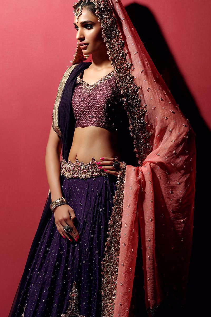 Picture of Plum lehnga choli