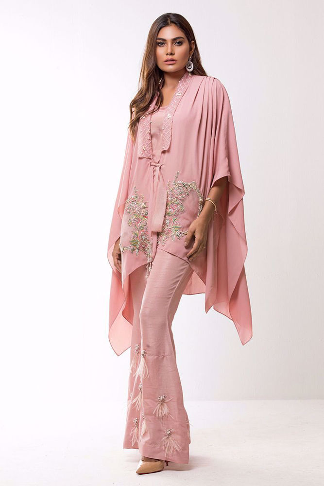 Picture of Tea pink georgette cape