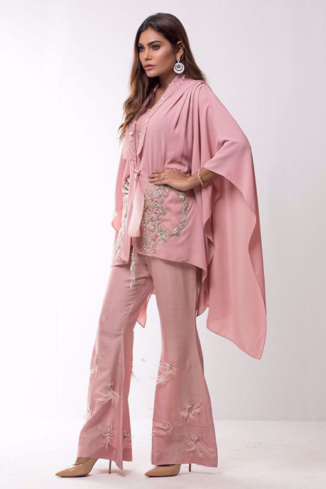 Tea pink georgette cape
