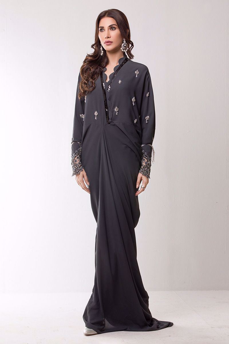 Picture of Charcoal grey georgette kaftan