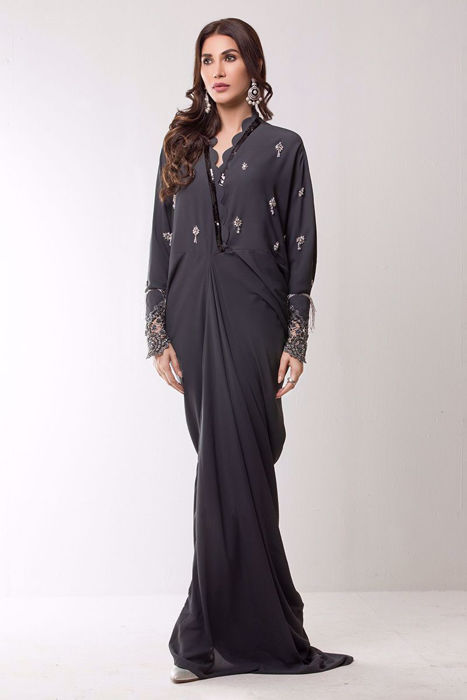 Charcoal grey georgette kaftan