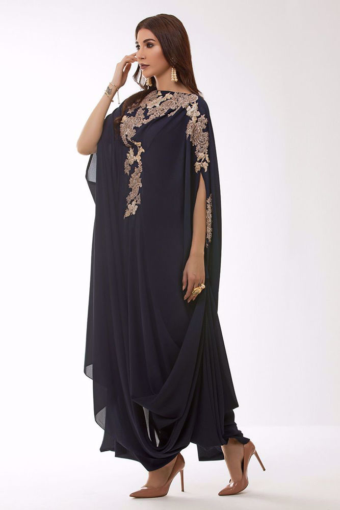 Picture of Georgette pleated kaftan