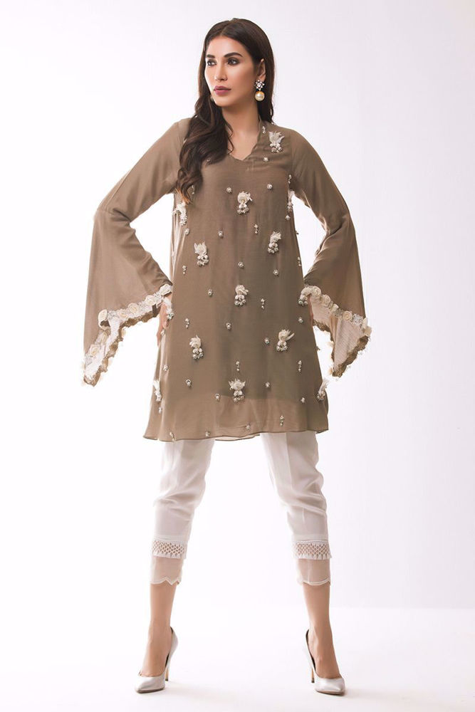 Picture of Beige khaadi net shirt