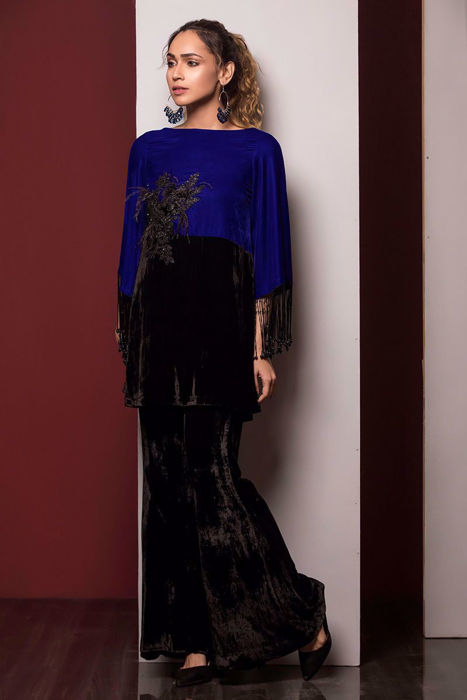 Electric blue and black