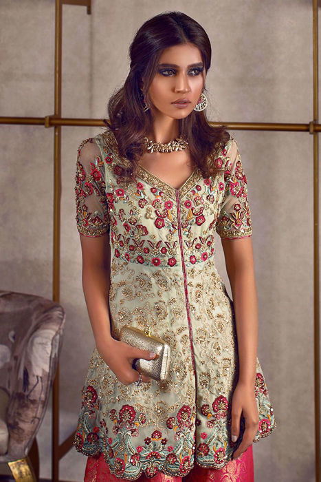 Pistachio net peplum