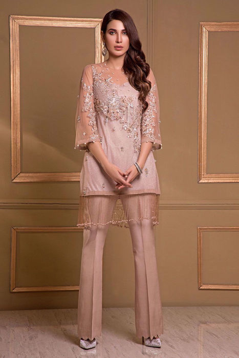 Pink net short shirt