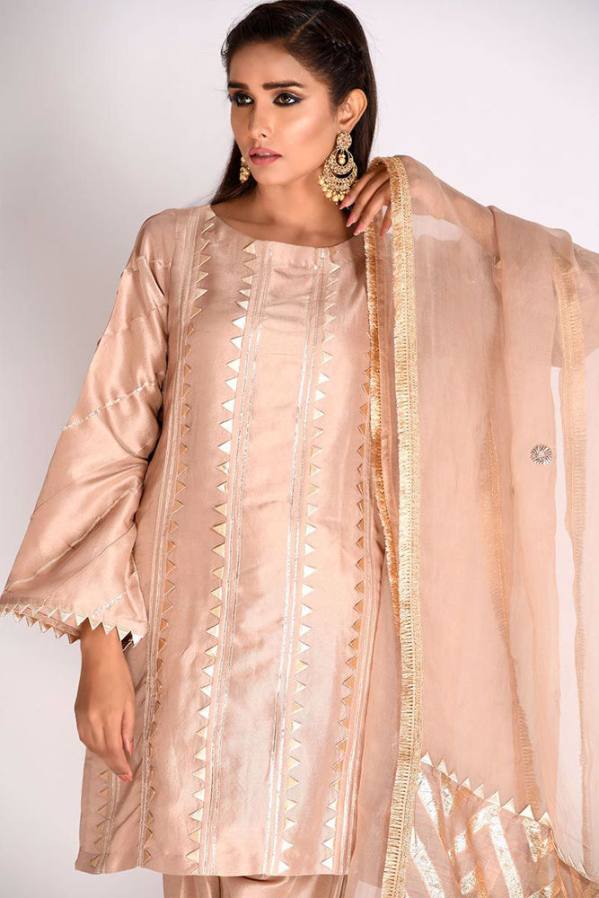 Picture of Silk Beige Kurta