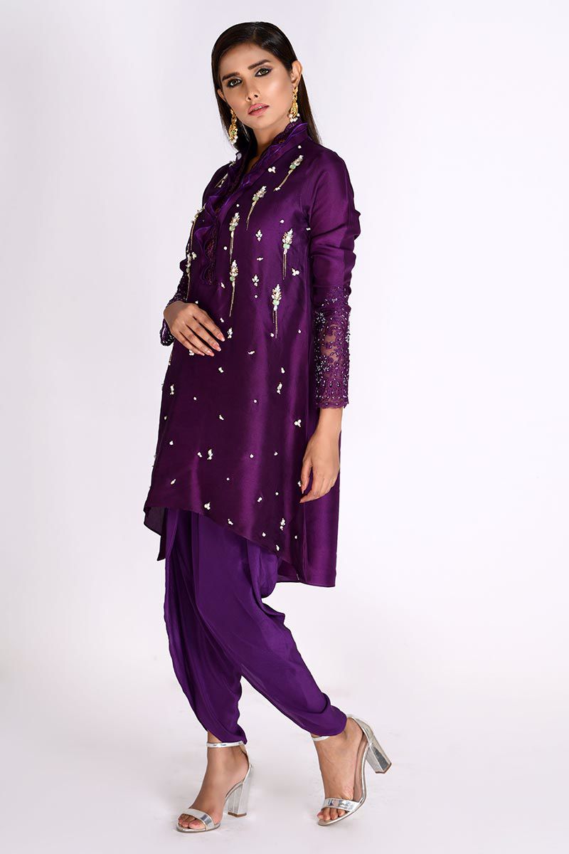 Picture of Purple Raw Silk Top