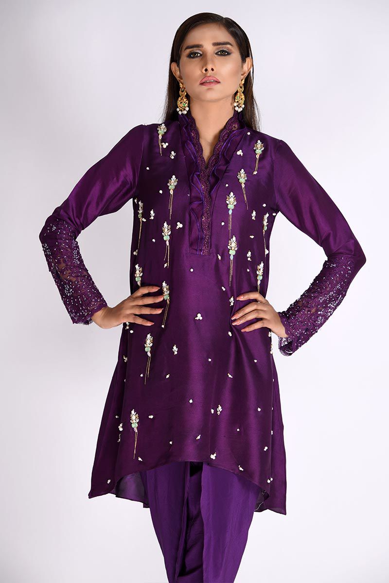 Picture of Purple Raw Silk Top