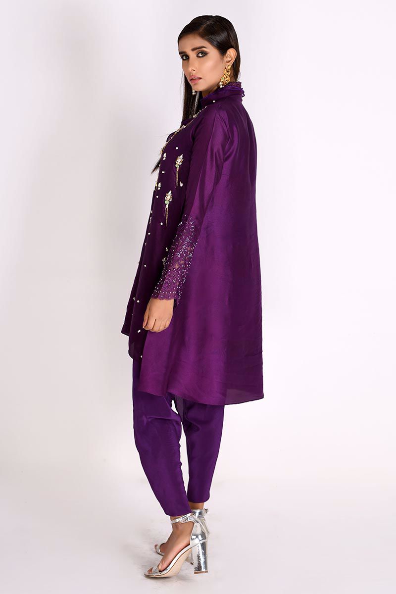 Picture of Purple Raw Silk Top