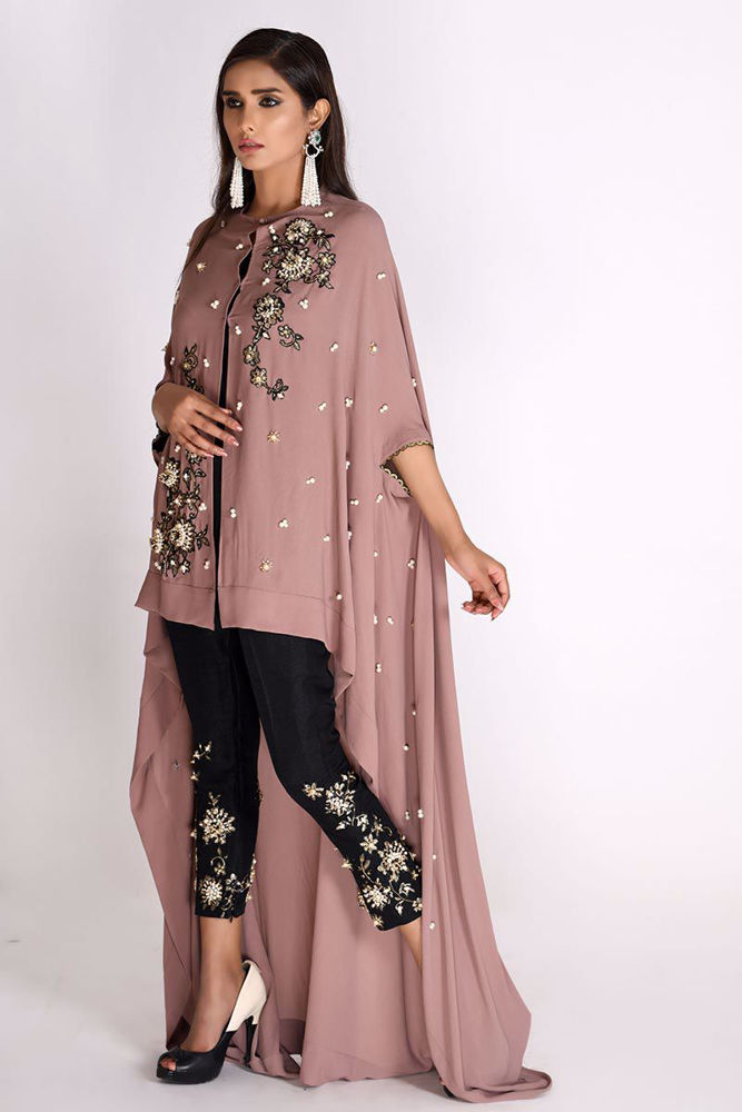Picture of Georgette Asymmetrical Cape Rose