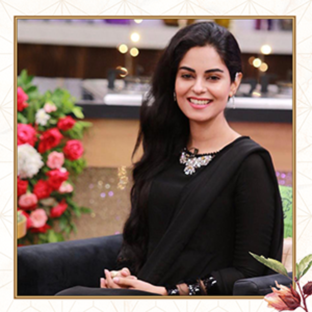 Picture of Amar Khan spotted on morning show donning this exquisite Rozina Munib ensemble
