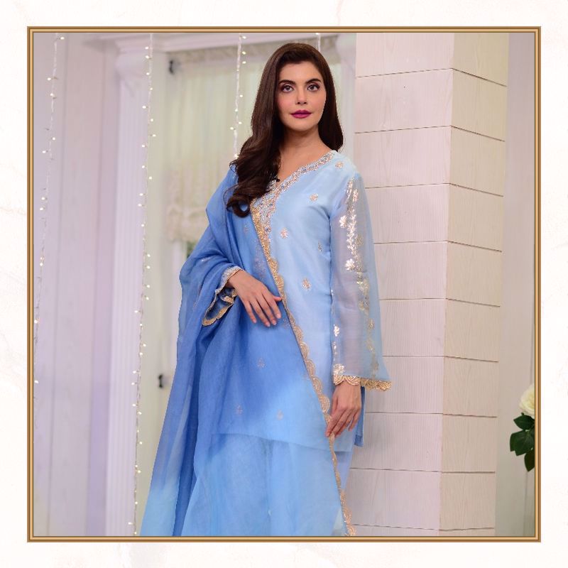 Picture of Nida Yasir look stylish and trendy in this stunning outfit from our latest Eid collection